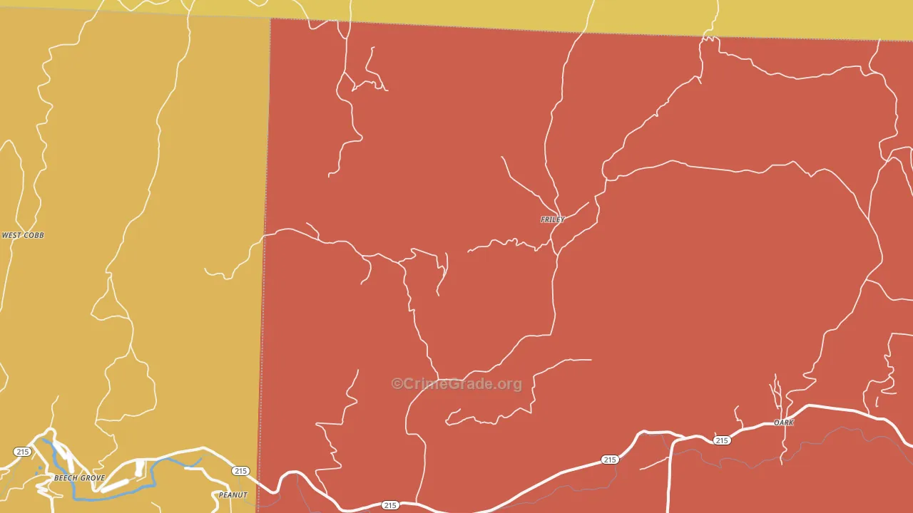 Friley, AR Map of Arson Rates