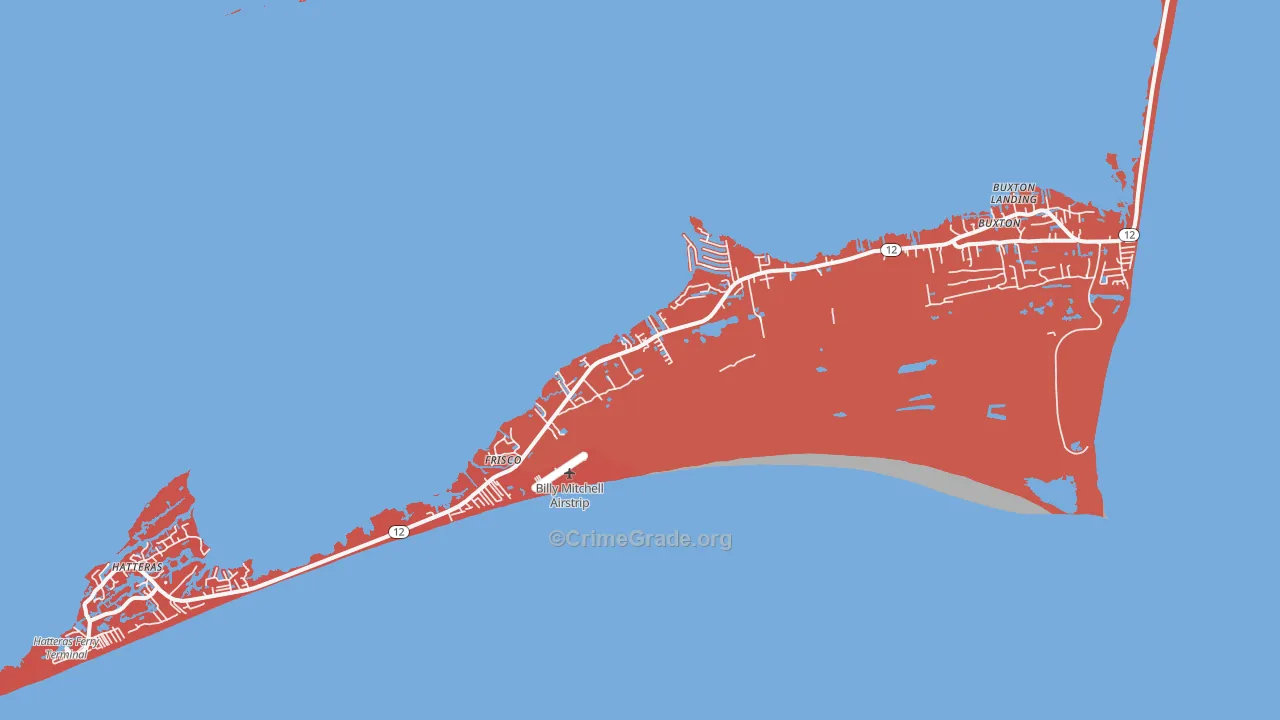 Frisco, NC Map of Arson Rates