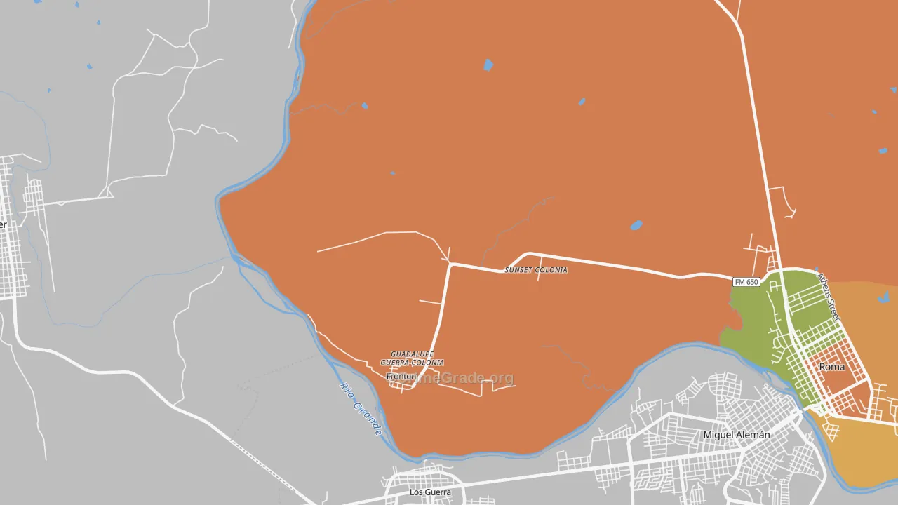 Fronton, TX Map of Arson Rates