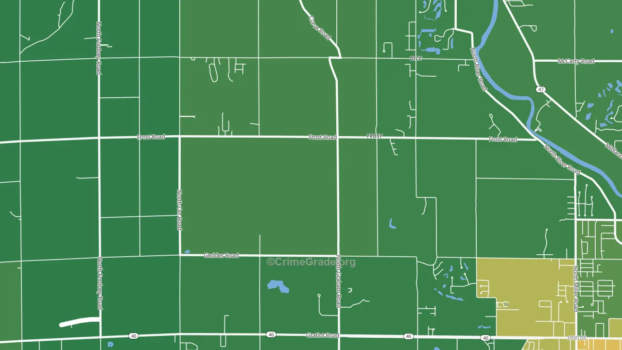 Frost, MI Map of Arson Rates