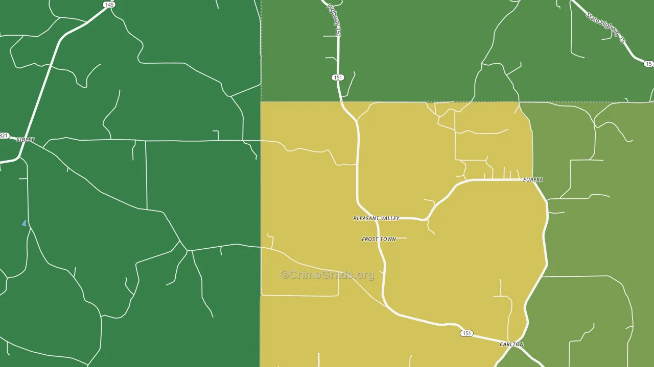 Frost Town, LA Map of Arson Rates