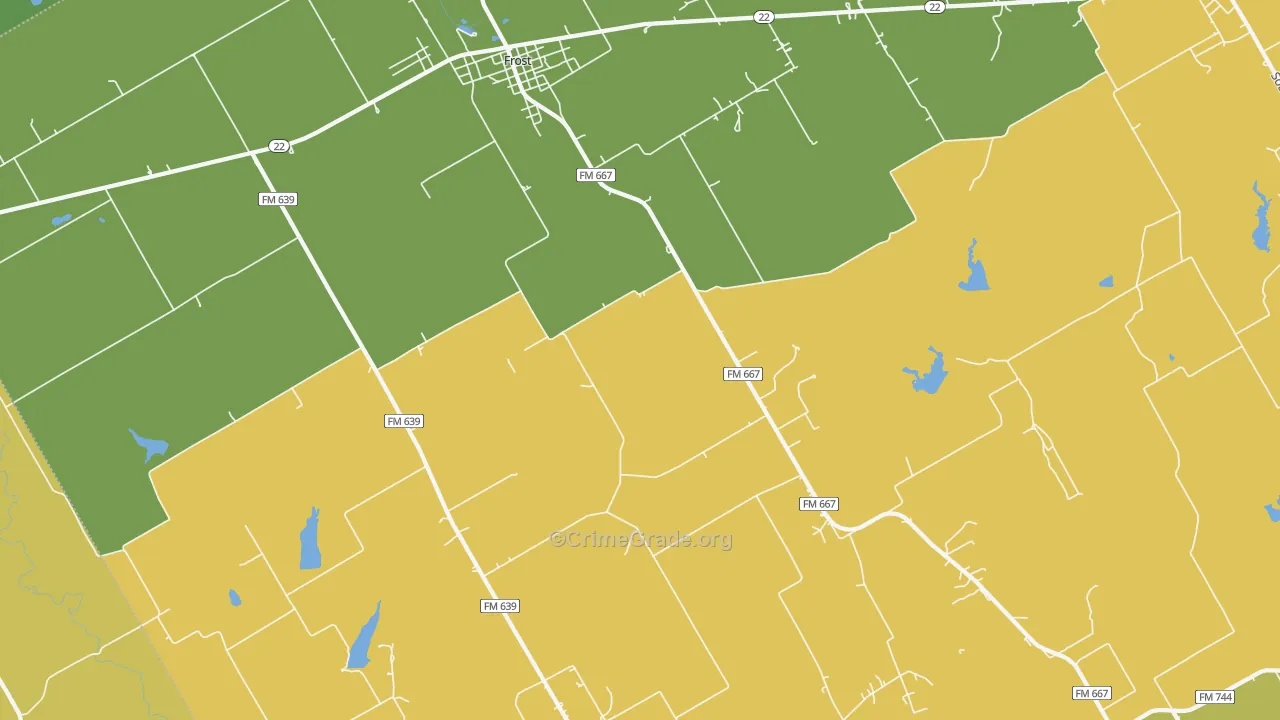 Frost, TX Map of Arson Rates
