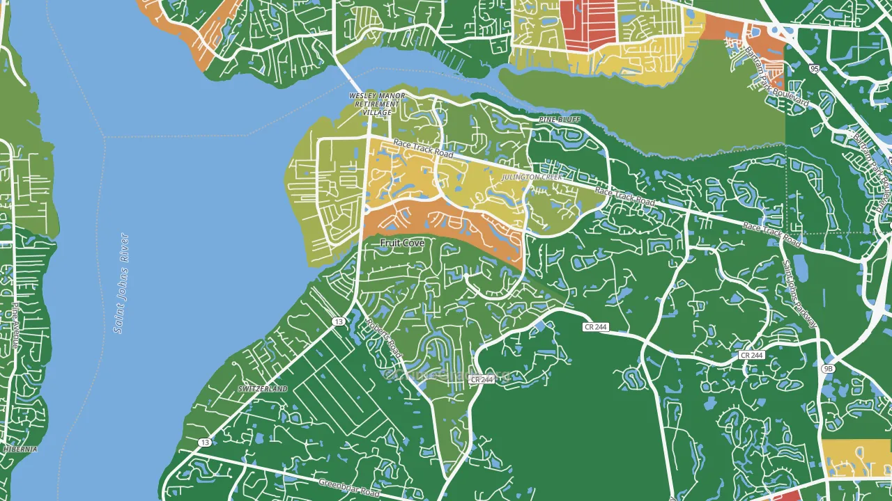 Fruit Cove, FL Map of Arson Rates