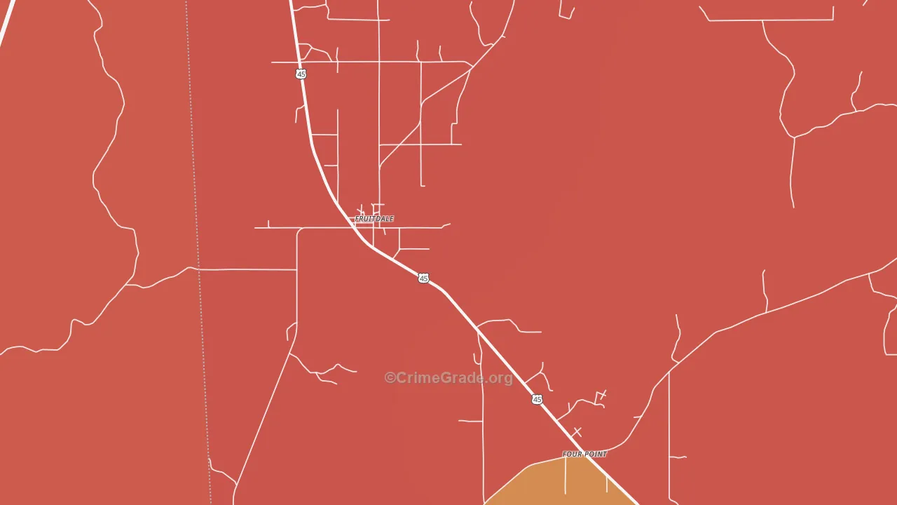 Fruitdale, AL Map of Arson Rates