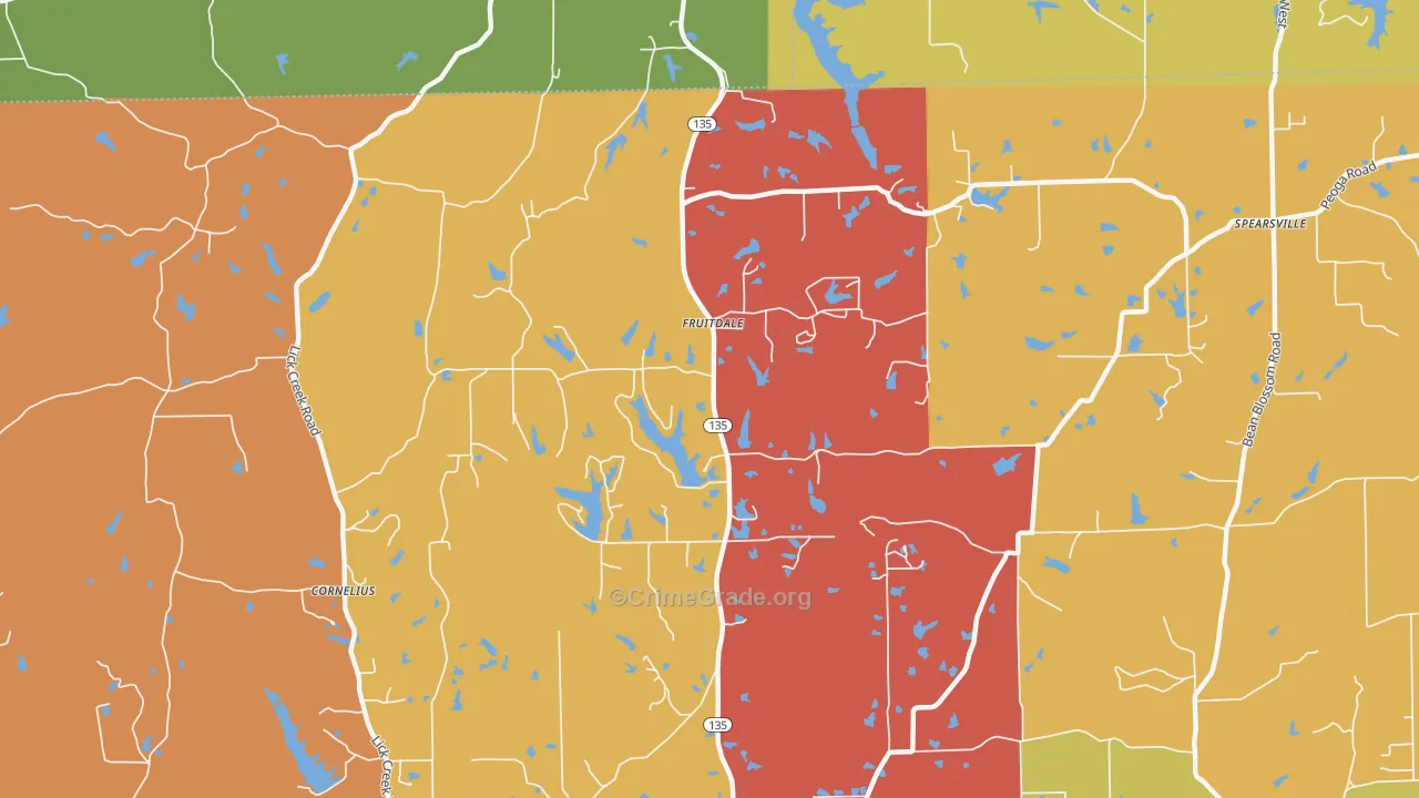 Fruitdale, IN Map of Arson Rates