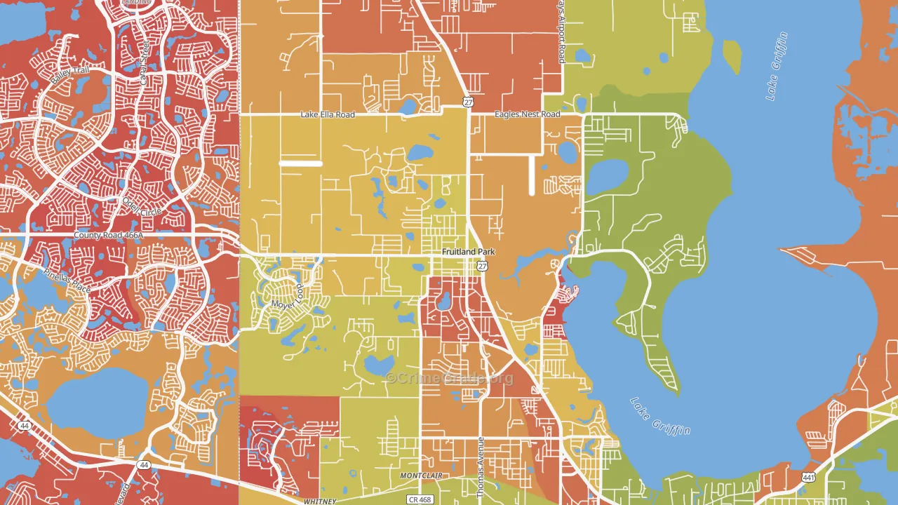 Fruitland Park, FL Map of Arson Rates