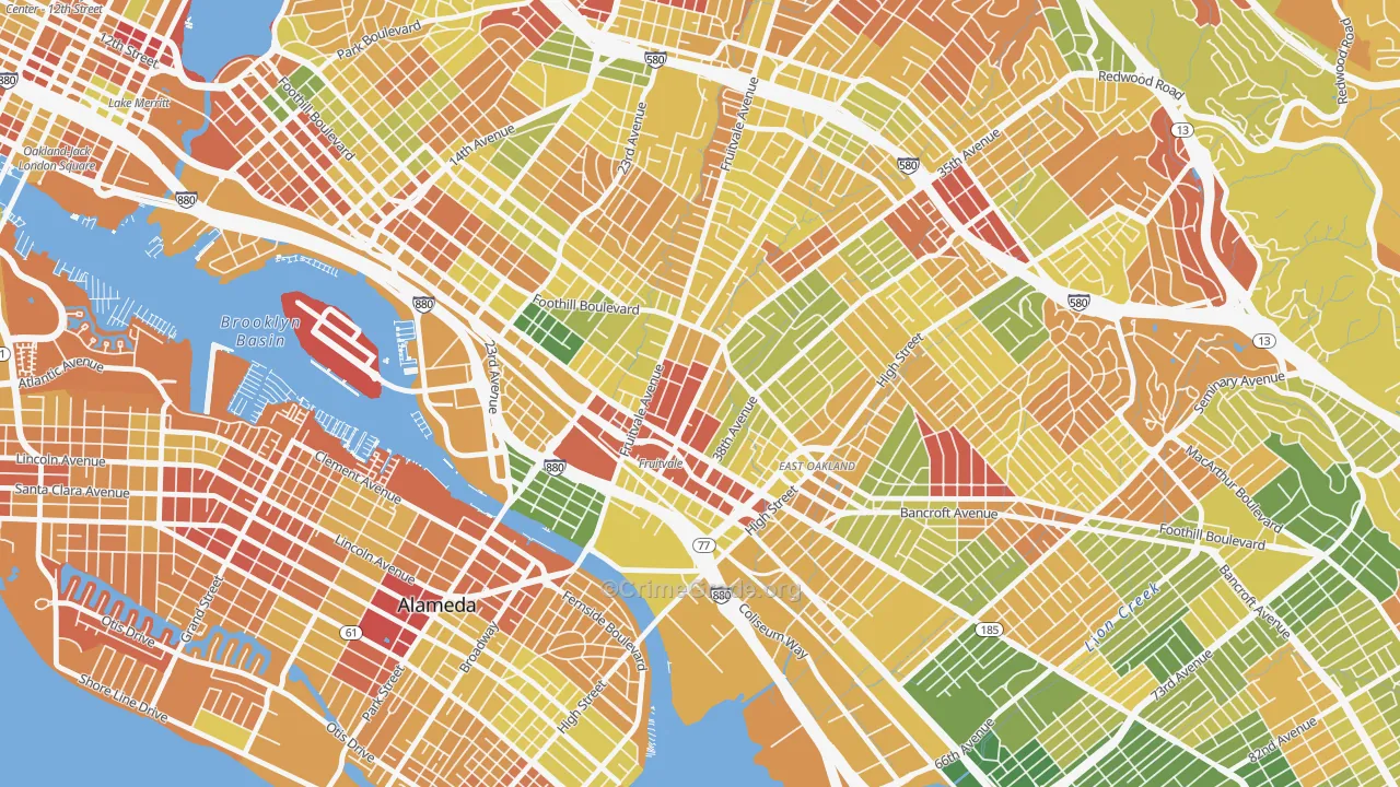 Fruitvale Station, Oakland, CA Map of Arson Rates