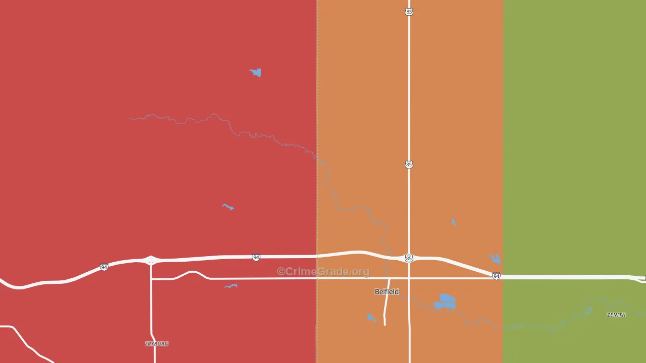 Fryburg, ND Map of Arson Rates