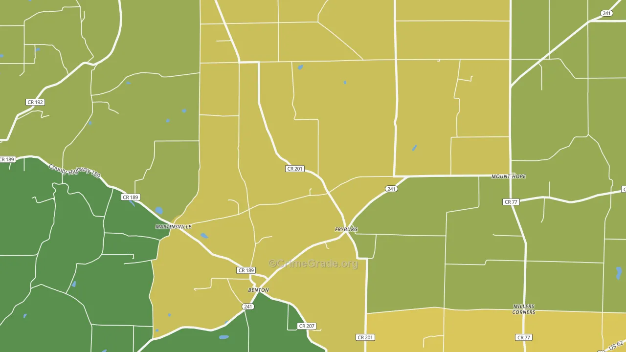 Fryburg, OH Map of Arson Rates