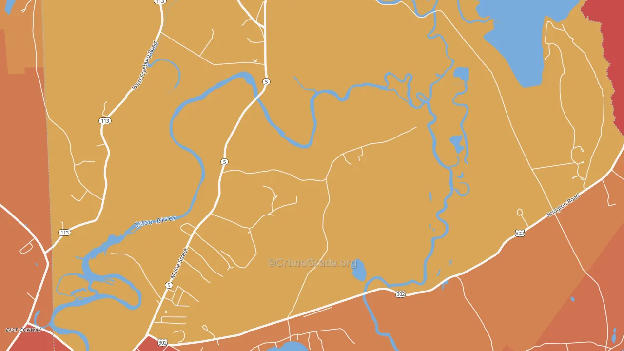 Fryeburg Center, ME Map of Arson Rates