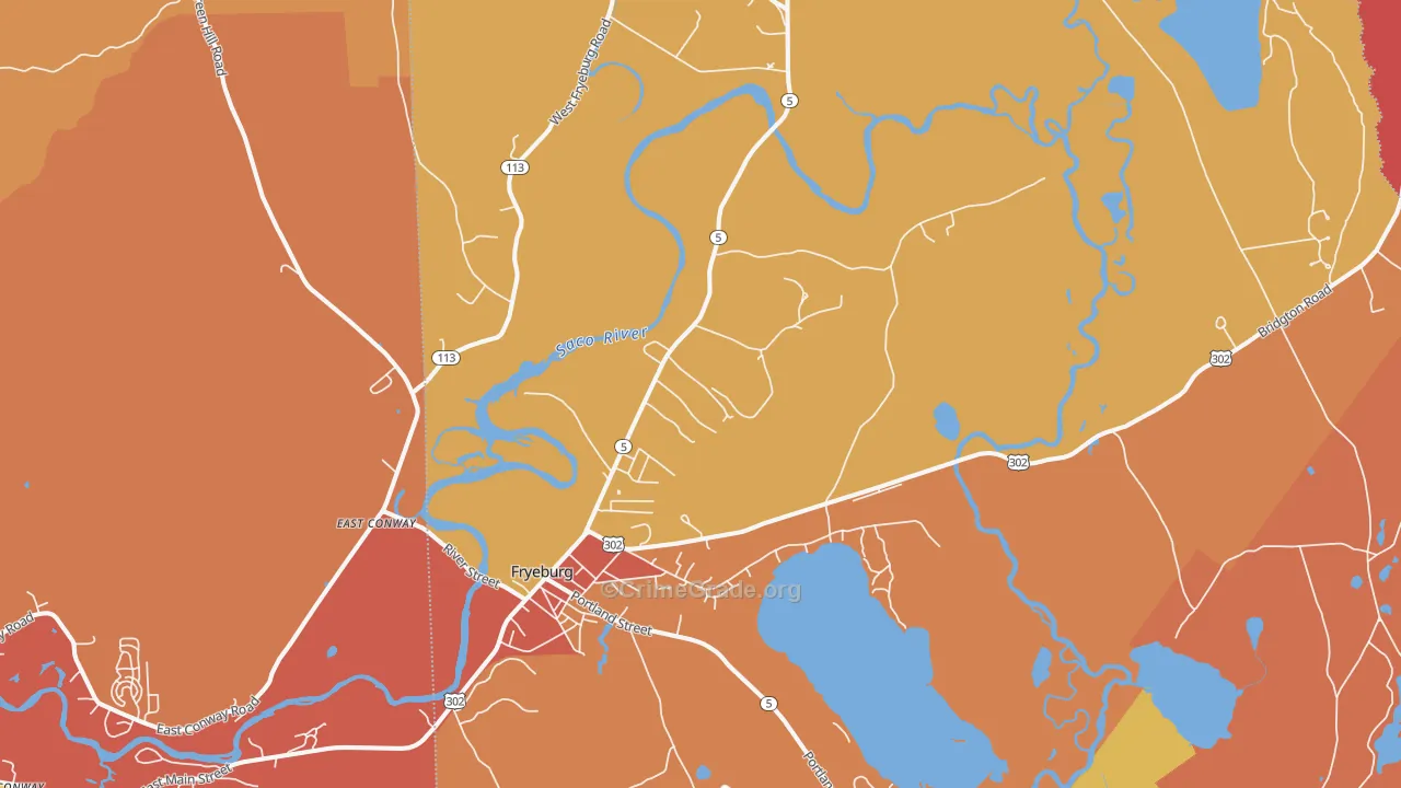 Fryeburg, ME Map of Arson Rates