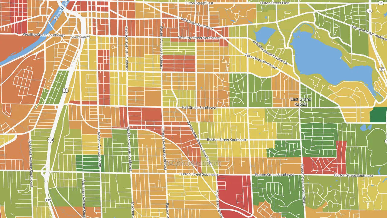 Fuller Avenue, Grand Rapids, MI Map of Arson Rates