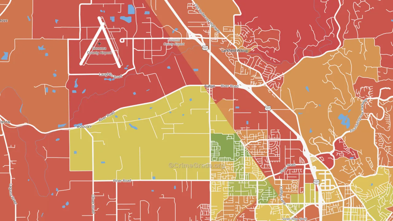 Fulton, CA Map of Arson Rates