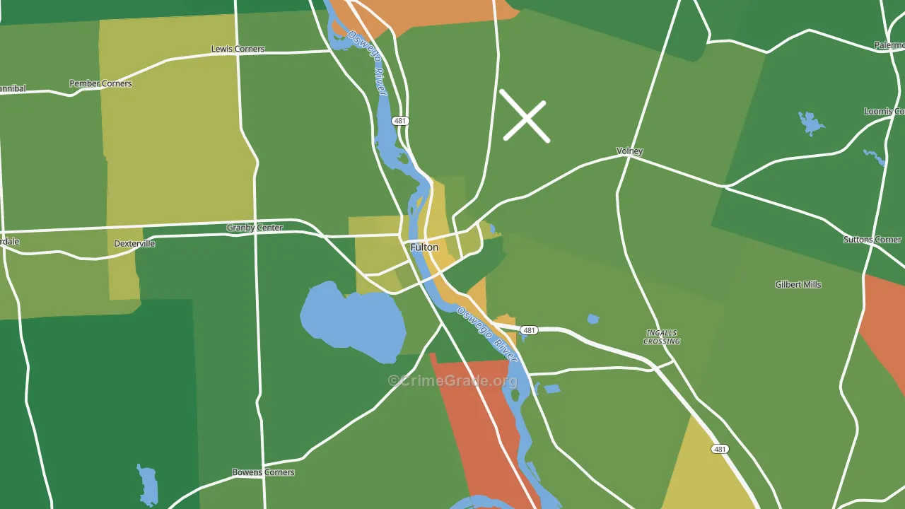 Fulton, NY Map of Arson Rates