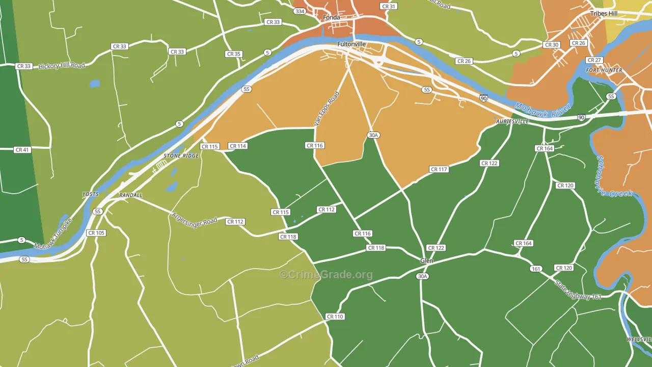 Fultonville, NY Map of Arson Rates
