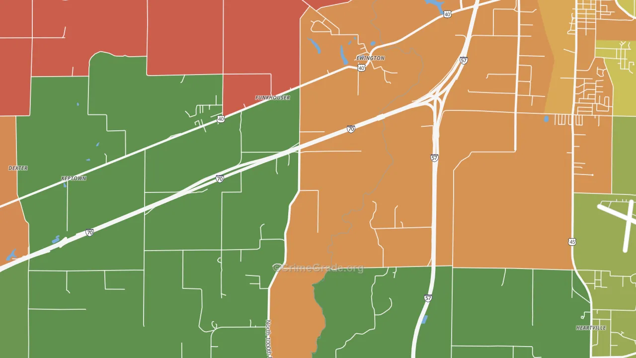 Funkhouser, IL Map of Arson Rates