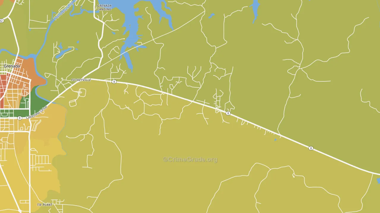 Futheyville, MS Map of Arson Rates