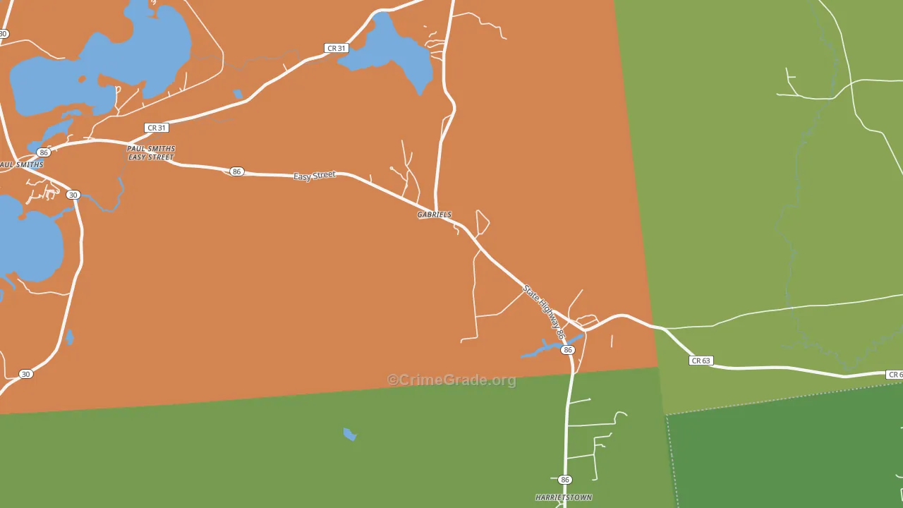 Gabriels, NY Map of Arson Rates