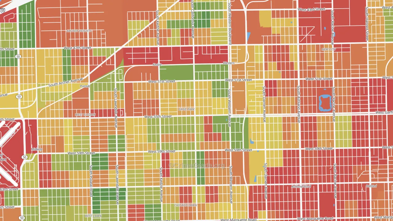 Gage Park, Chicago, IL Map of Arson Rates
