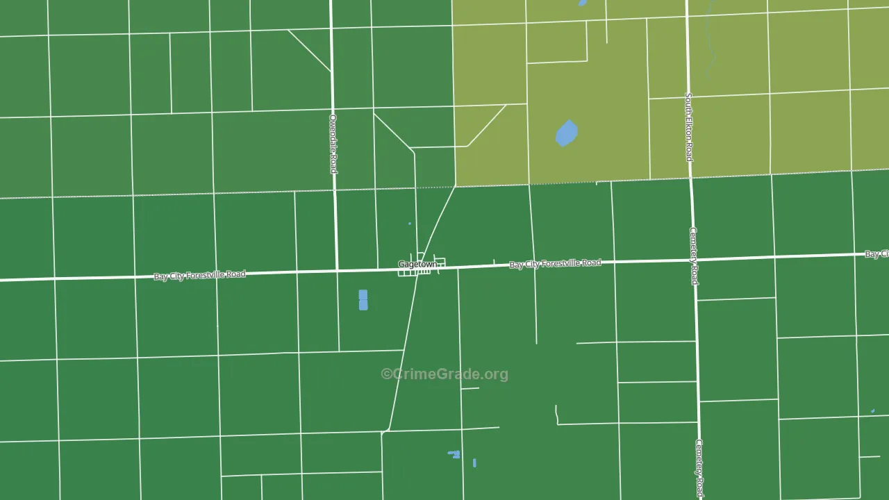 Gagetown, MI Map of Arson Rates