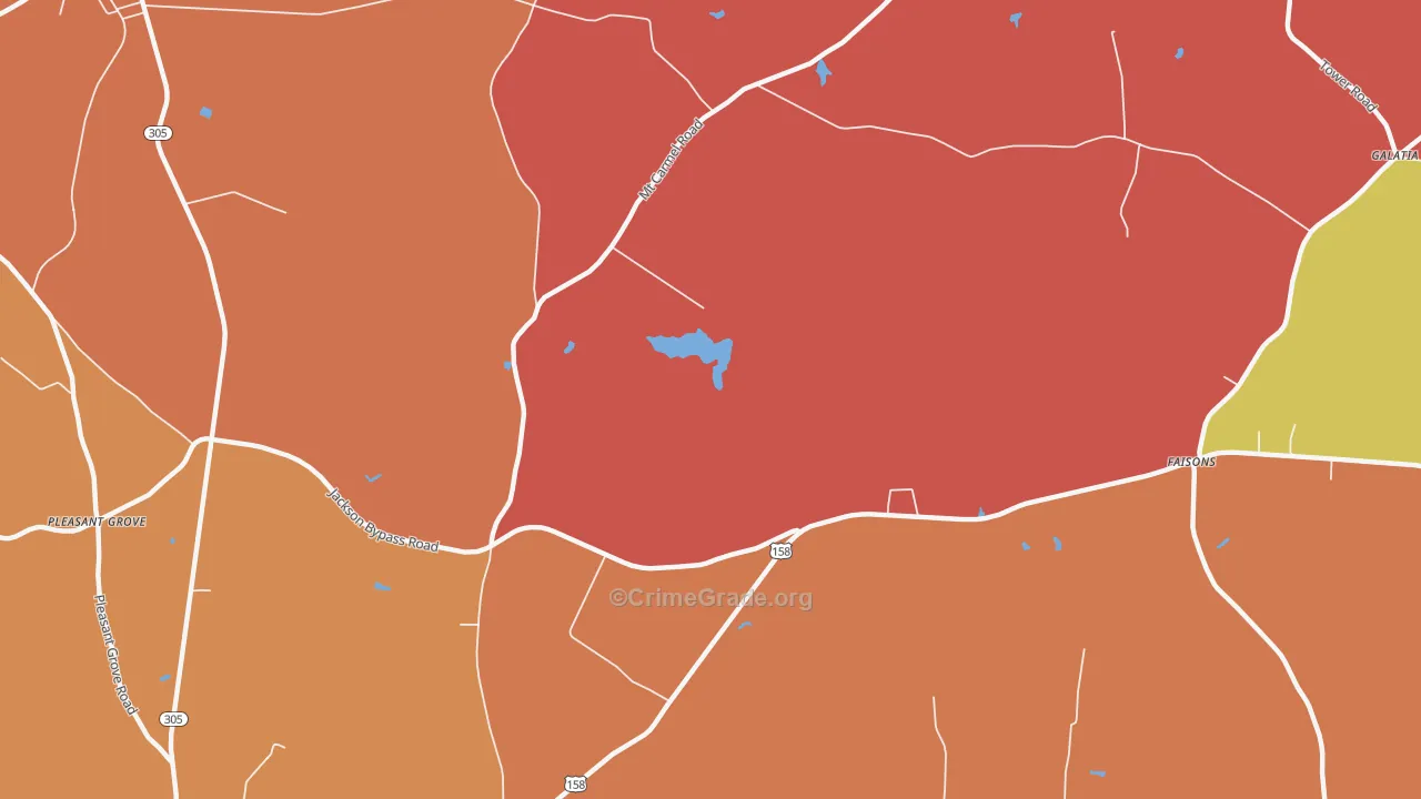 Galatia, NC Map of Arson Rates