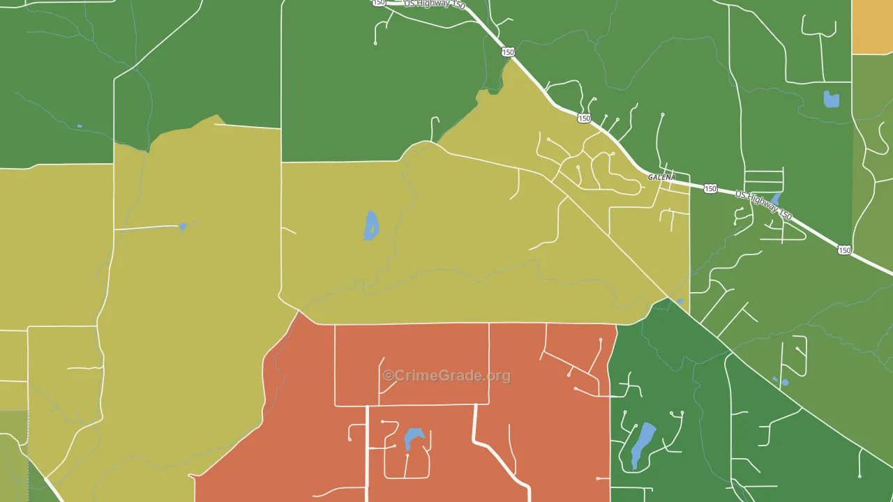 Galena, IN Map of Arson Rates