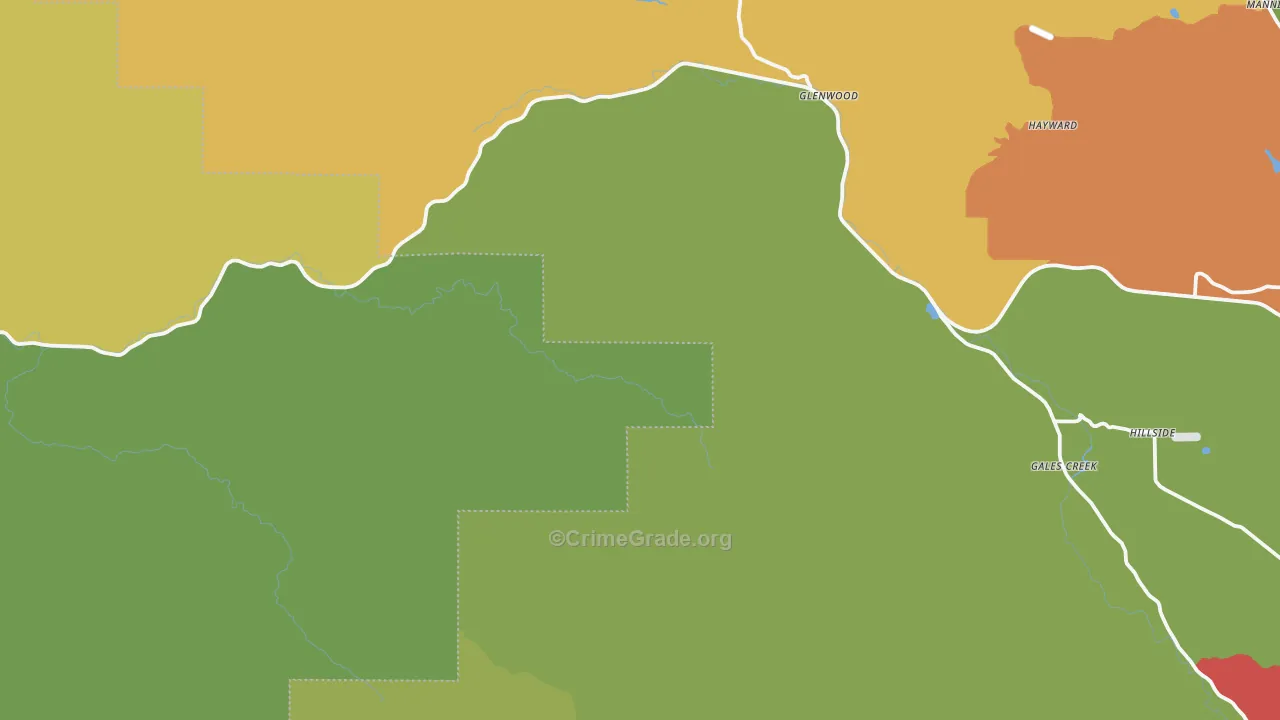 Gales Creek, OR Map of Arson Rates