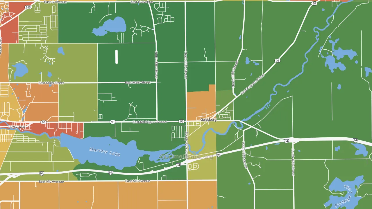 Galesburg, MI Map of Arson Rates
