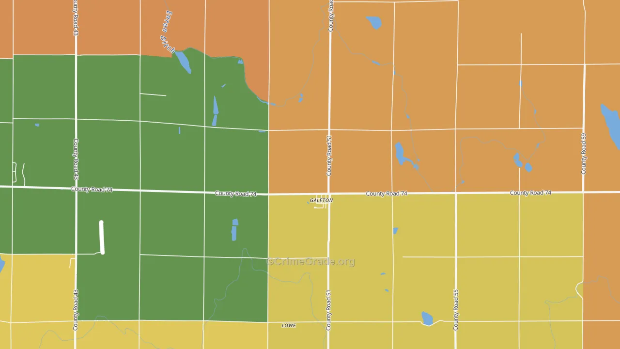 Galeton, CO Map of Arson Rates