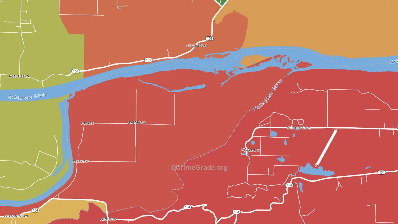 Galla Rock, AR Map of Arson Rates
