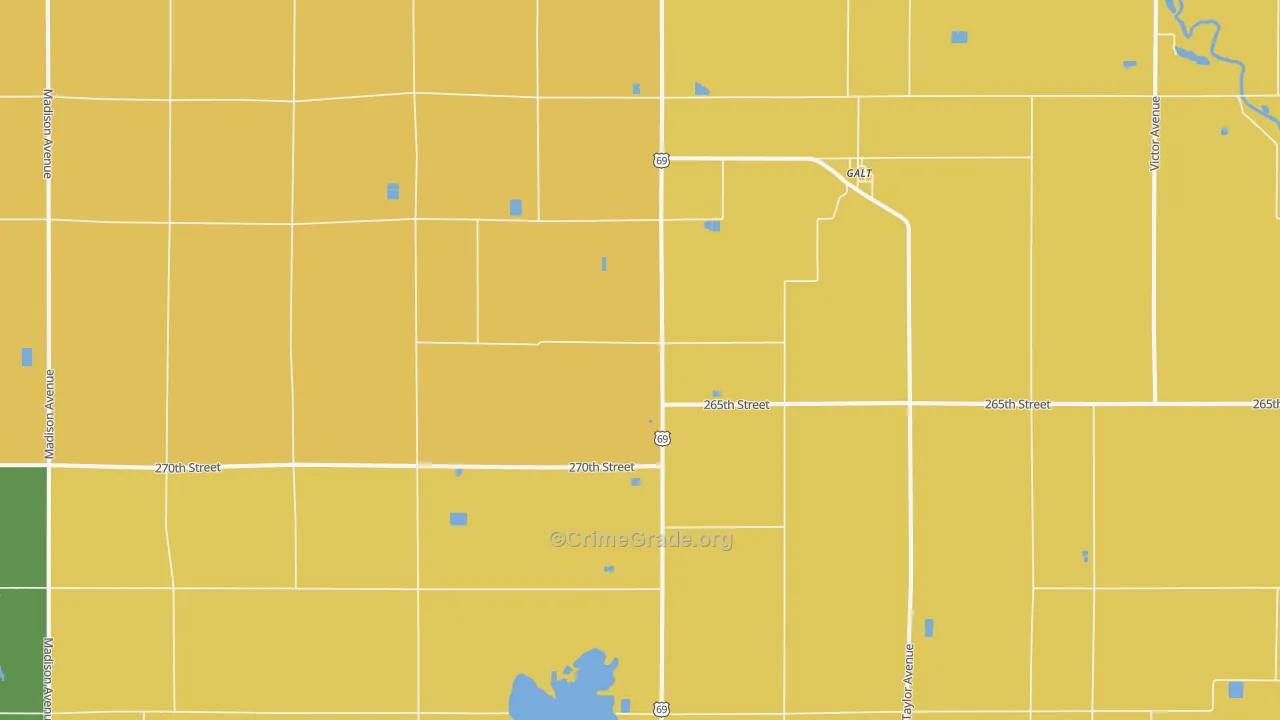 Galt, IA Map of Arson Rates