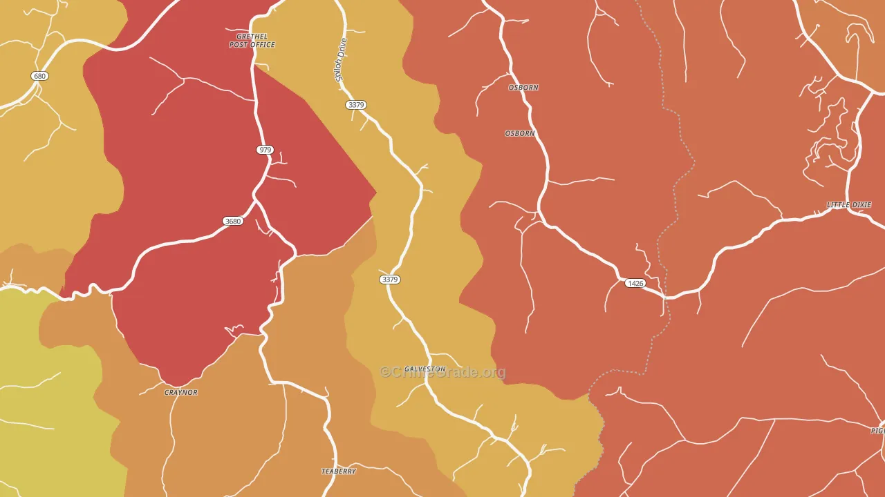 Galveston, KY Map of Arson Rates