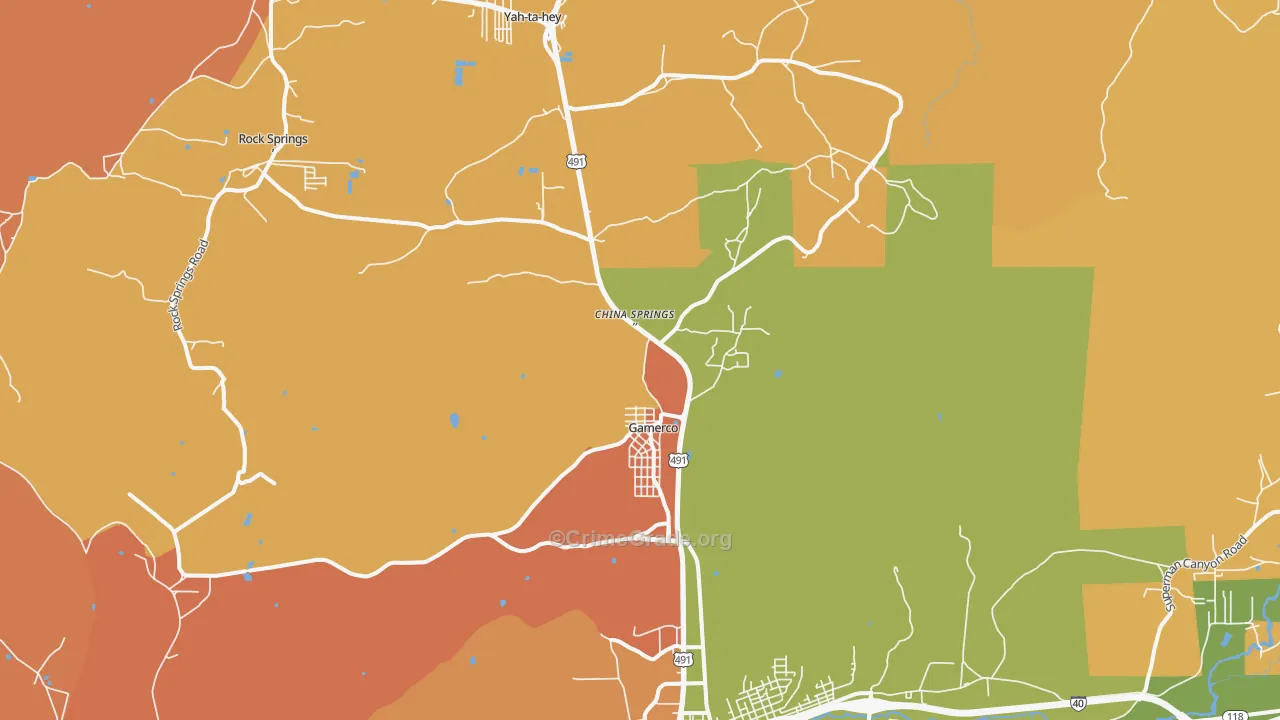 Gamerco, NM Map of Arson Rates