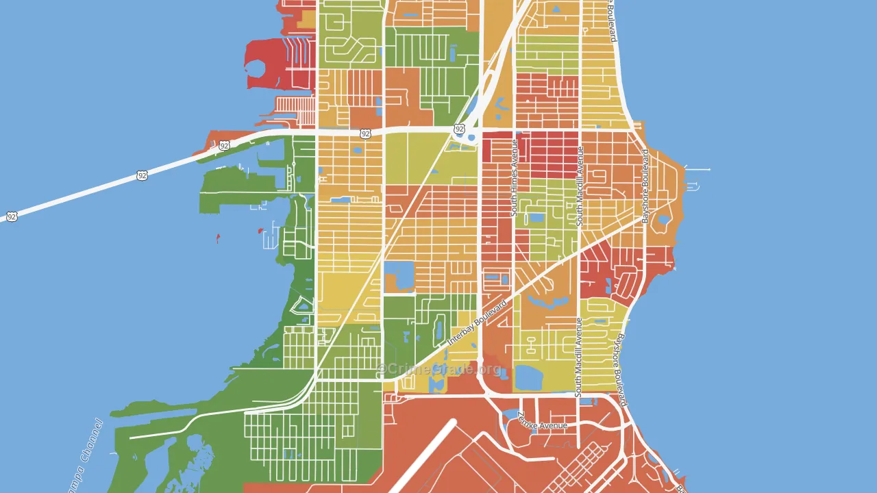 Gandy-Sun Bay South, Tampa, FL Map of Arson Rates
