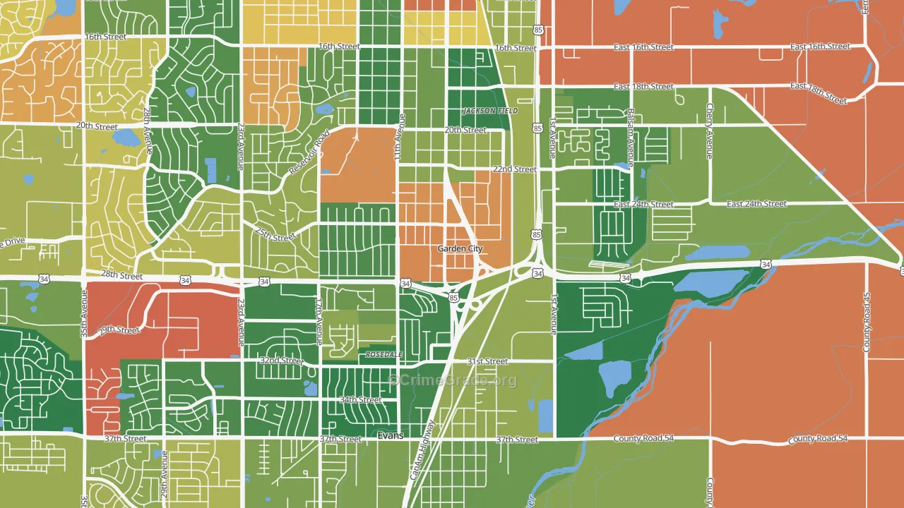 Garden City, CO Map of Arson Rates