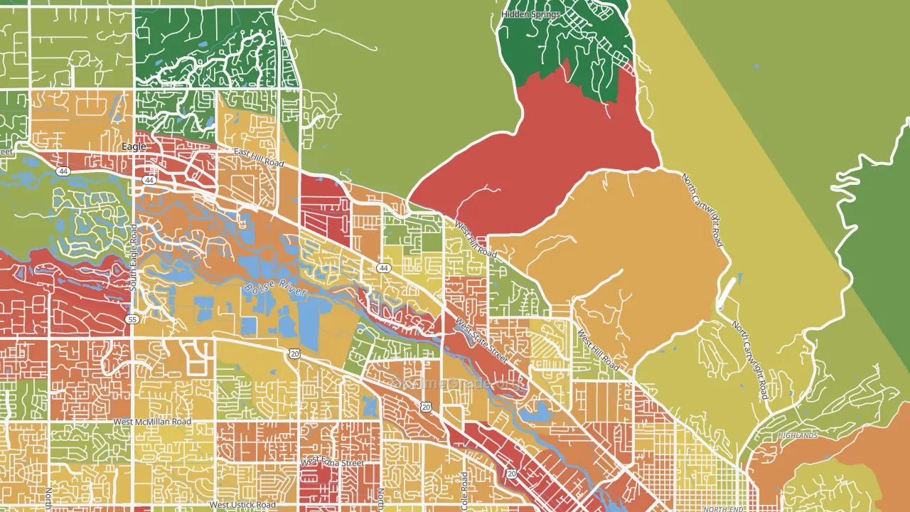 Garden City, ID Map of Arson Rates