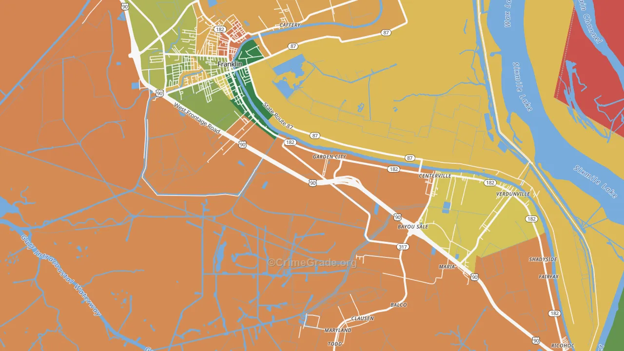 Garden City, LA Map of Arson Rates