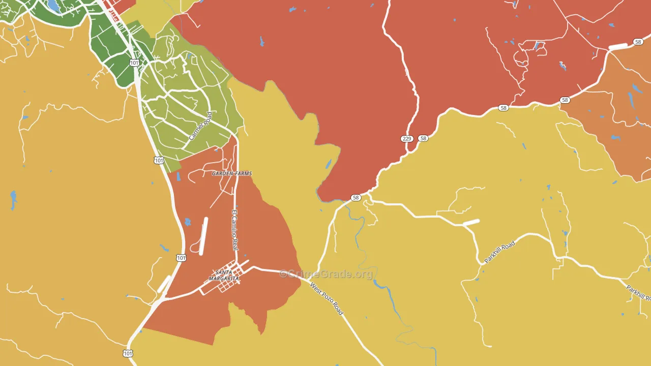 Garden Farms, CA Map of Arson Rates