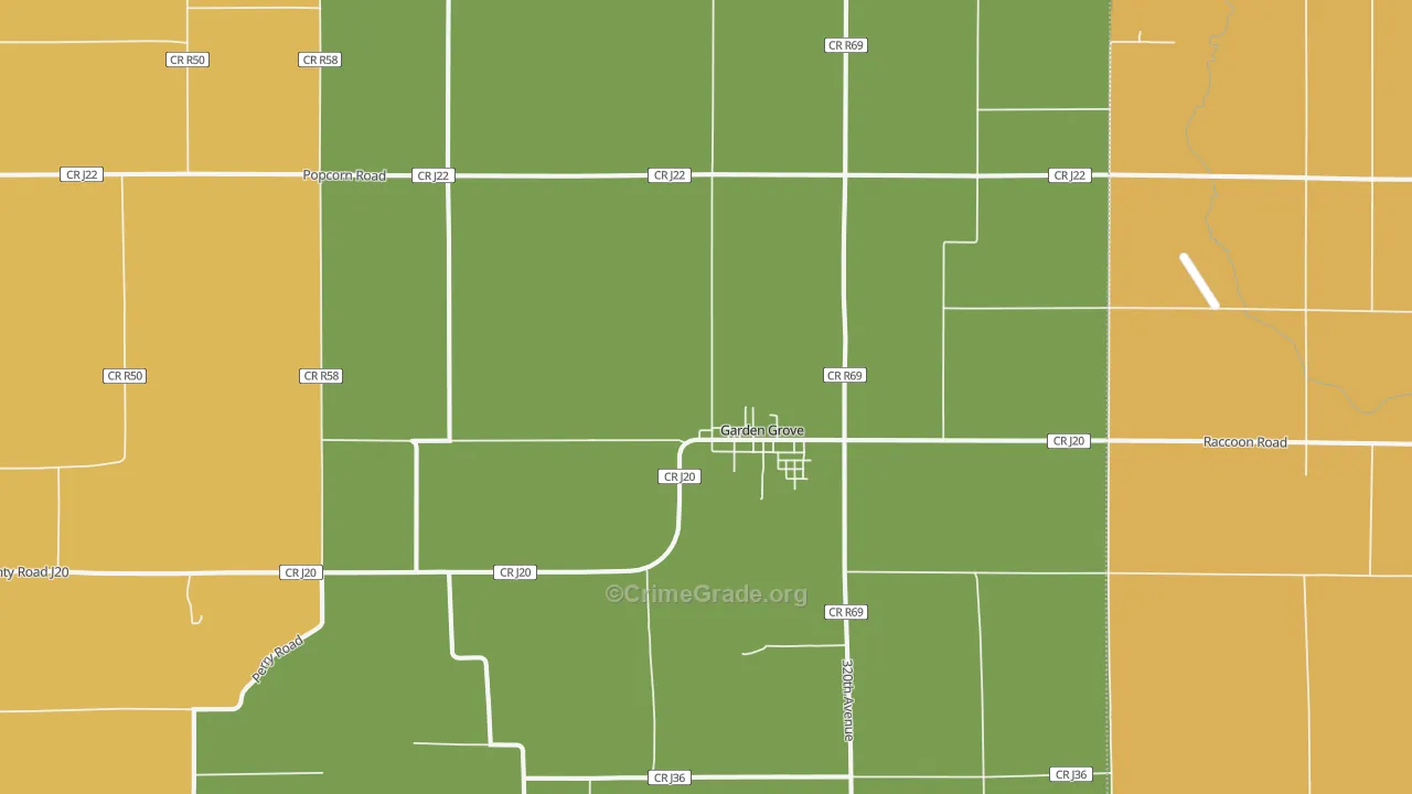 Garden Grove, IA Map of Arson Rates