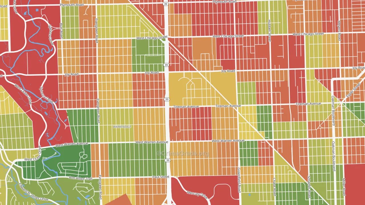 Garden View, Detroit, MI Map of Arson Rates