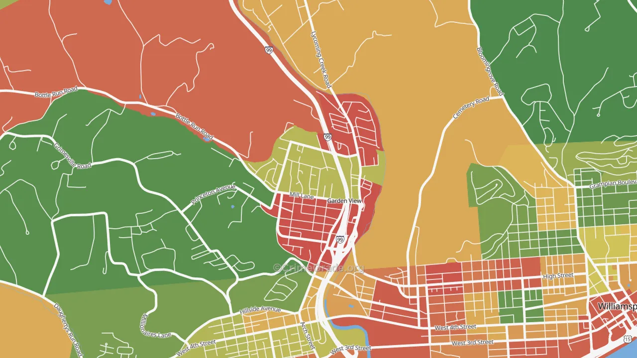 Garden View, PA Map of Arson Rates