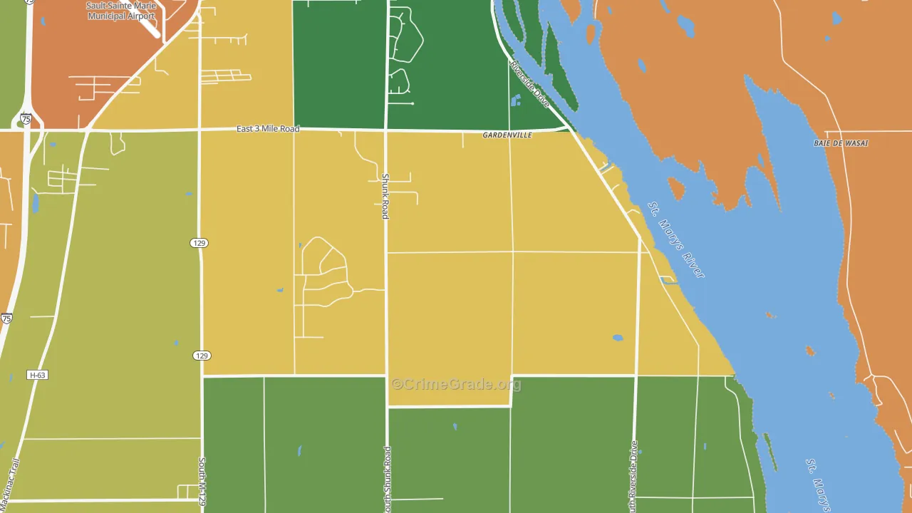 Gardenville, MI Map of Arson Rates
