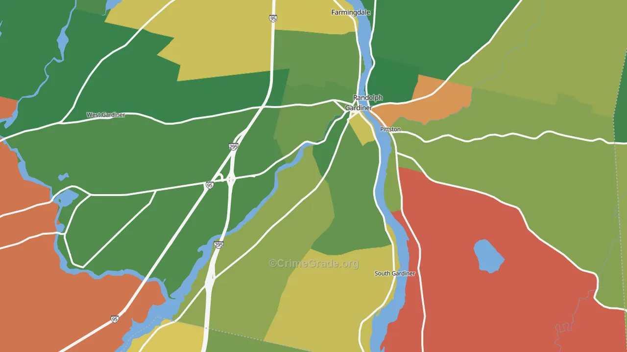 Gardiner, ME Map of Arson Rates