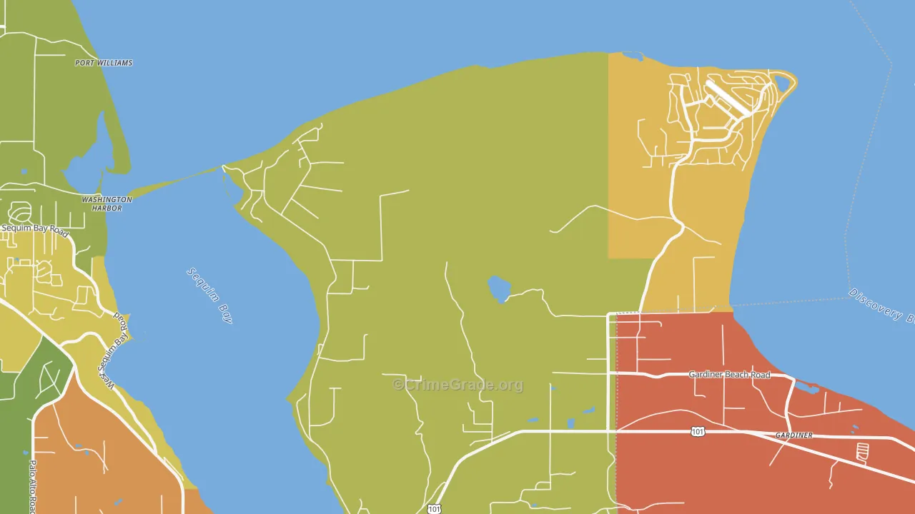 Gardiner, WA Map of Arson Rates