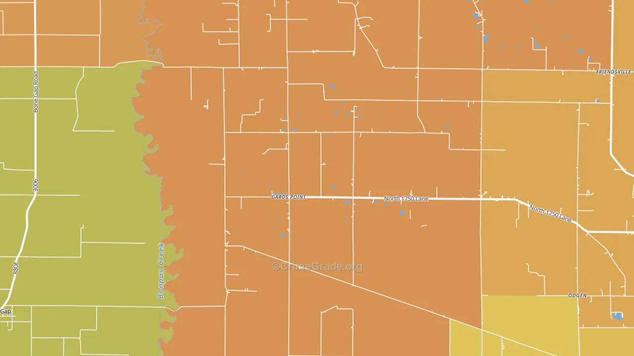 Gards Point, IL Map of Arson Rates