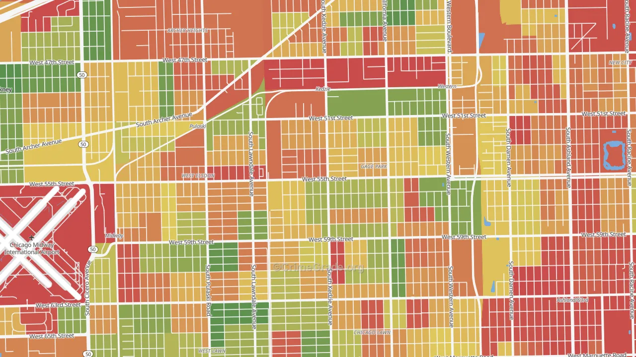 Garfield Manor, Chicago, IL Map of Arson Rates