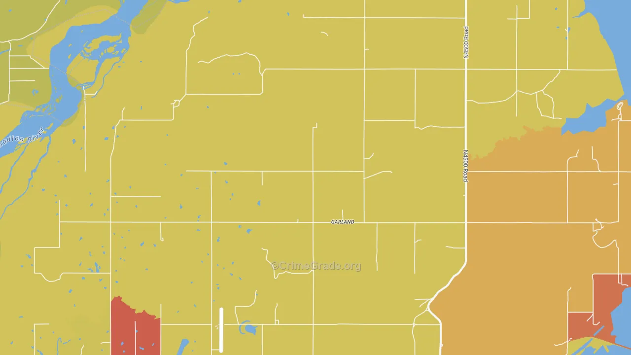 Garland, OK Map of Arson Rates