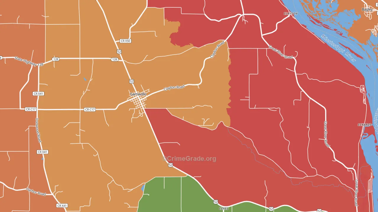 Garnavillo, IA Map of Arson Rates