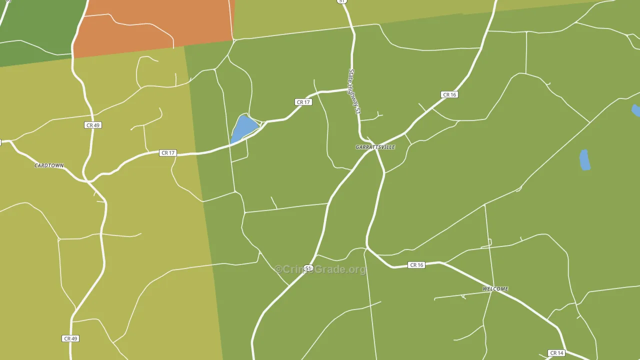 Garrattsville, NY Map of Arson Rates