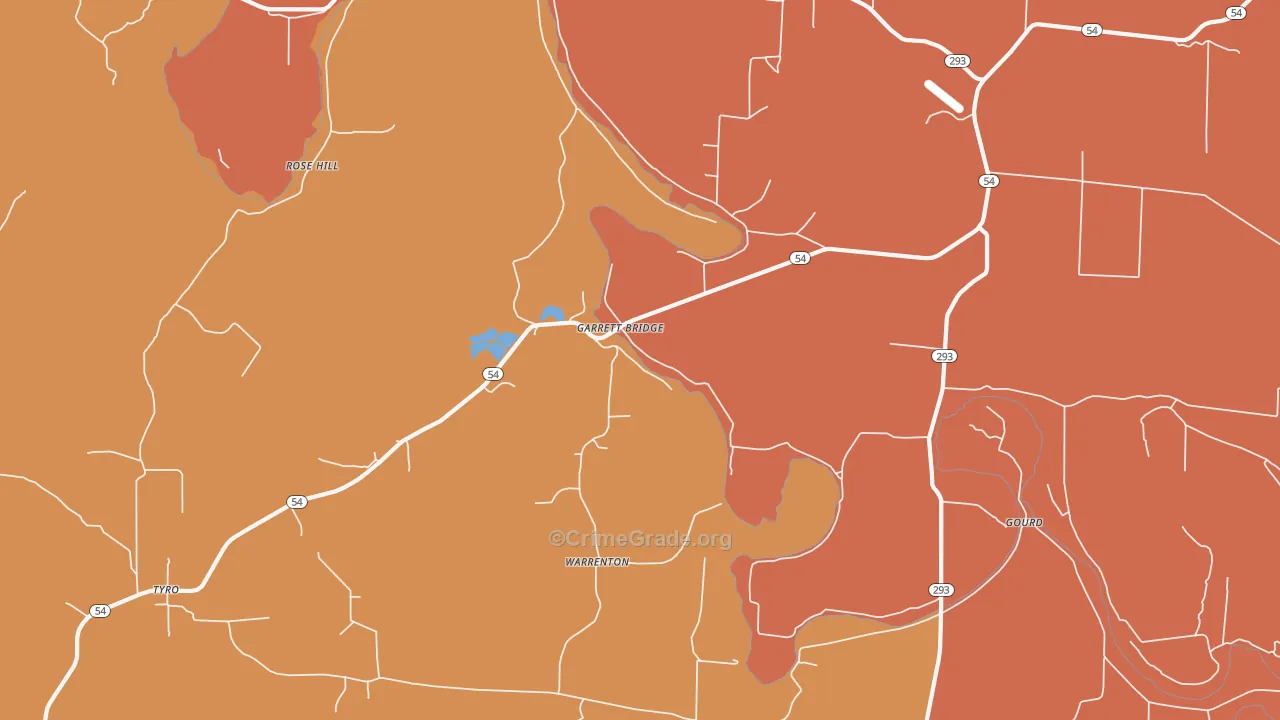 Garrett Bridge, AR Map of Arson Rates